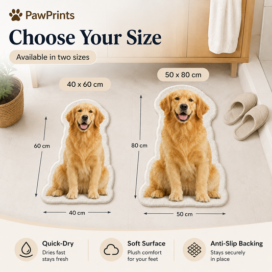 Custom Pet Photo Bath Mat – Personalized Quick-Dry Pet Floor Mat