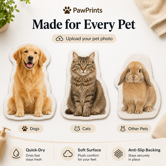 Custom Pet Photo Bath Mat – Personalized Quick-Dry Pet Floor Mat