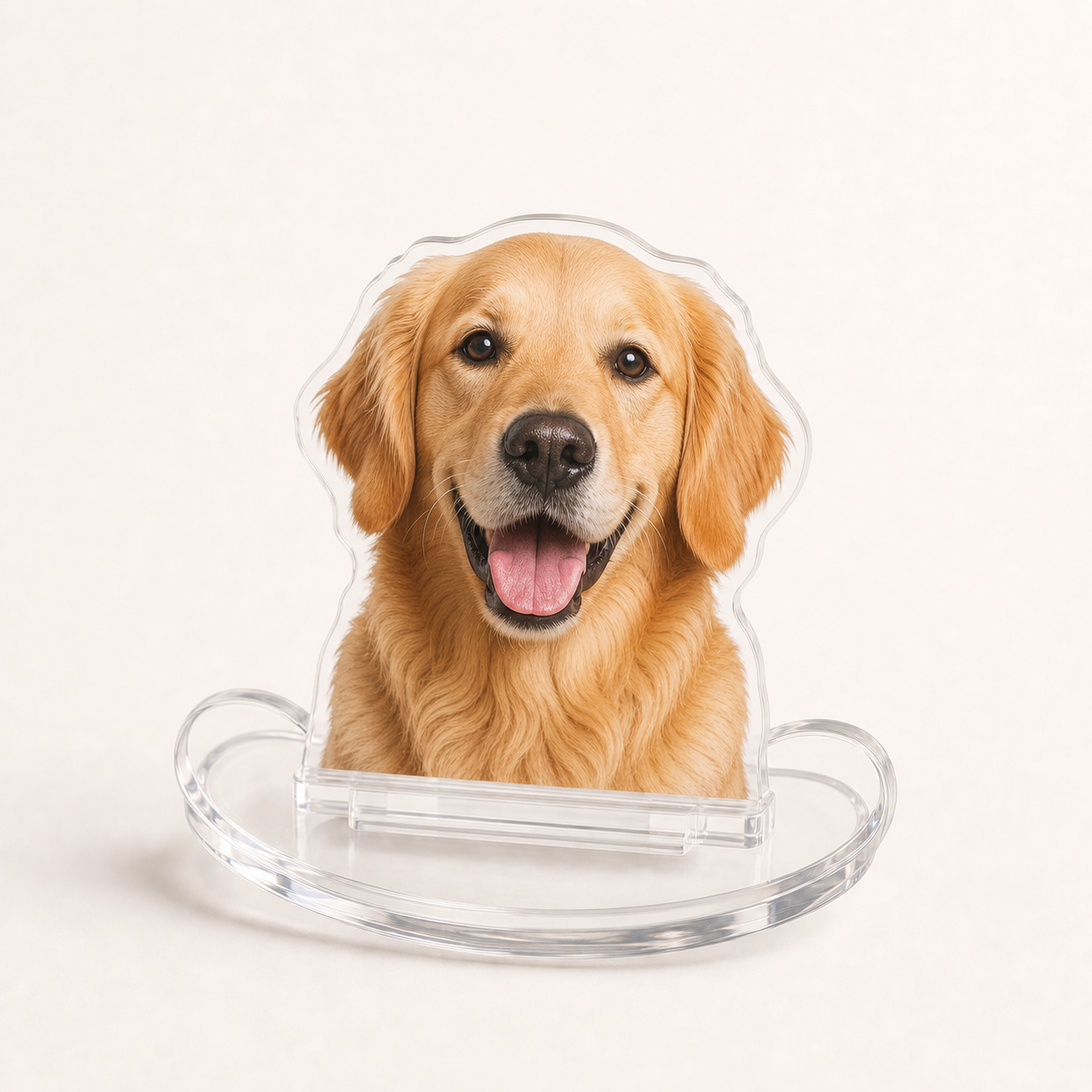 Custom Pet Acrylic Rocking Stand – Personalized Pet Photo Desk Decor