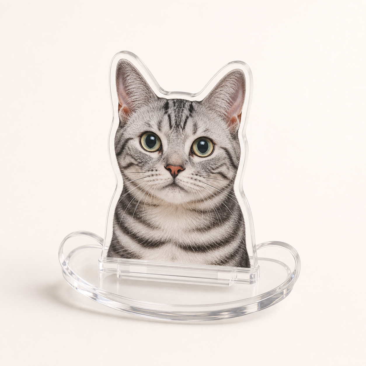 Custom Pet Acrylic Rocking Stand – Personalized Pet Photo Desk Decor