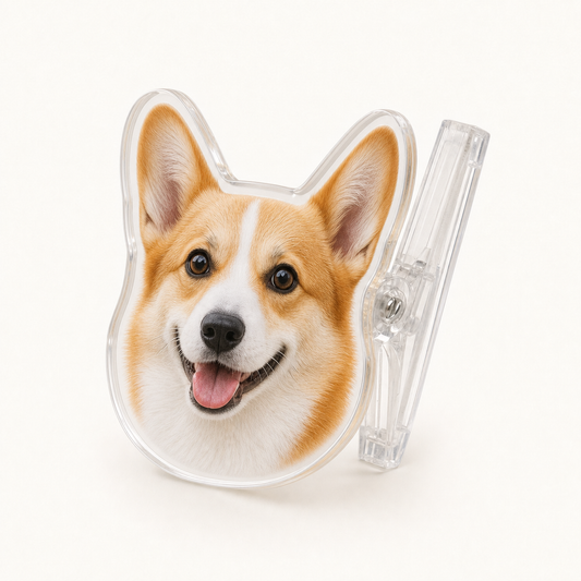Custom Pet Photo Bag Clip – Personalized Acrylic Snack Clip
